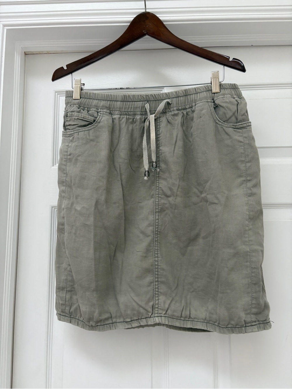 Country Denim Women's Olive Drawstring Midi Skirt